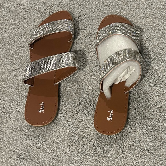 SHEIN Glittering Silver Sandals - Picture 1 of 5